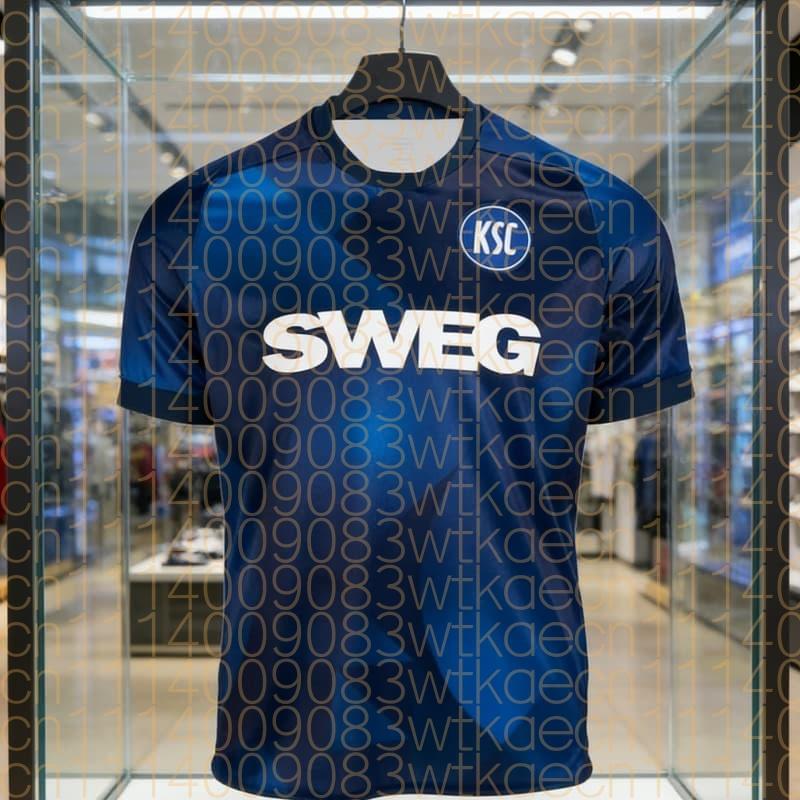 2026 Neu Herren Deutschland Karlsruher S-SC-C Fußball Heim Fußball Sport Karlsruher Fans Bequem und Schnelltrocknend Strandbekleidung 4XL