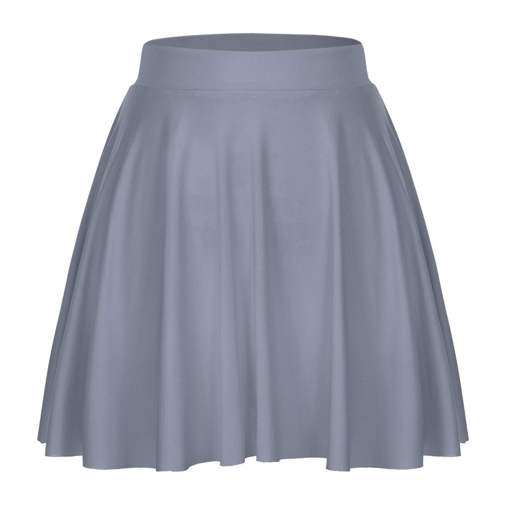 Falda de Color Sólido con Volantes para Mujer: Falda Acampanada Casual con Cintura Elástica para Ropa de Estar en Casa Ropa Deportiva