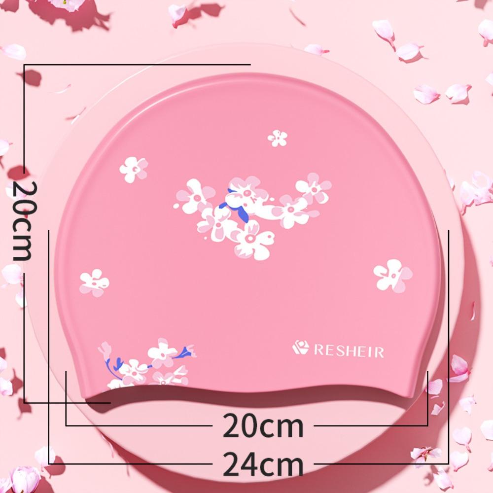 High Elastic Waterproof Swimming Cap Waterproof Printed Swimming Cap Silicone Swim Cap  Women