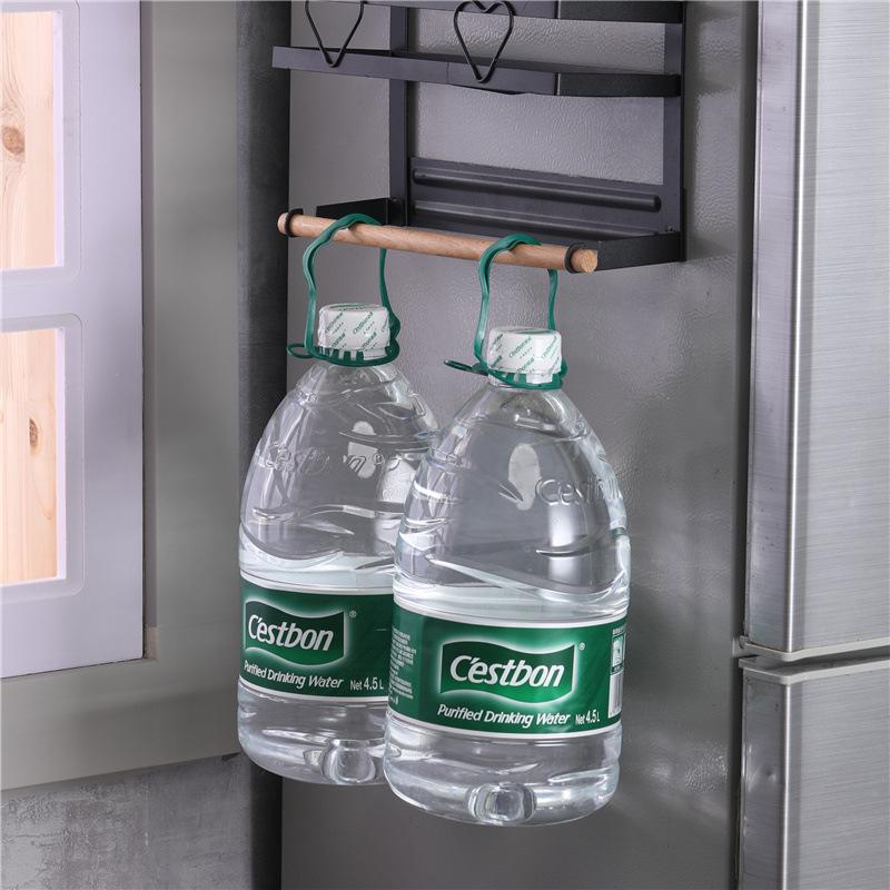 Magnetic Refrigerator Side Rack & Kitchen Paper Towel Holder with Cling Film Storage