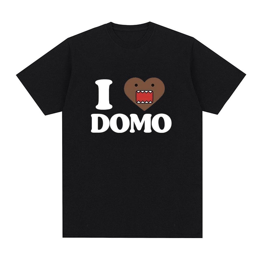 I Love Domo Kun Funny T Shirts Men's Women Clothing Cotton Casual T-Shirts Vintage Short Sleeve Oversized T-shirt Top Streetwear