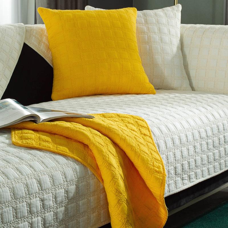 

Pure Cotton Sofa Cushion, Double-Sided Washed Cotton Fabric, Simple And Modern Four-Season Universal Non-Slip Living Room Sofa Cushion Cover 70*70cm