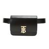 Exclusive Logo Belt Leather Lock Crossbody Bag Unisex Waist Bag Black 80122041