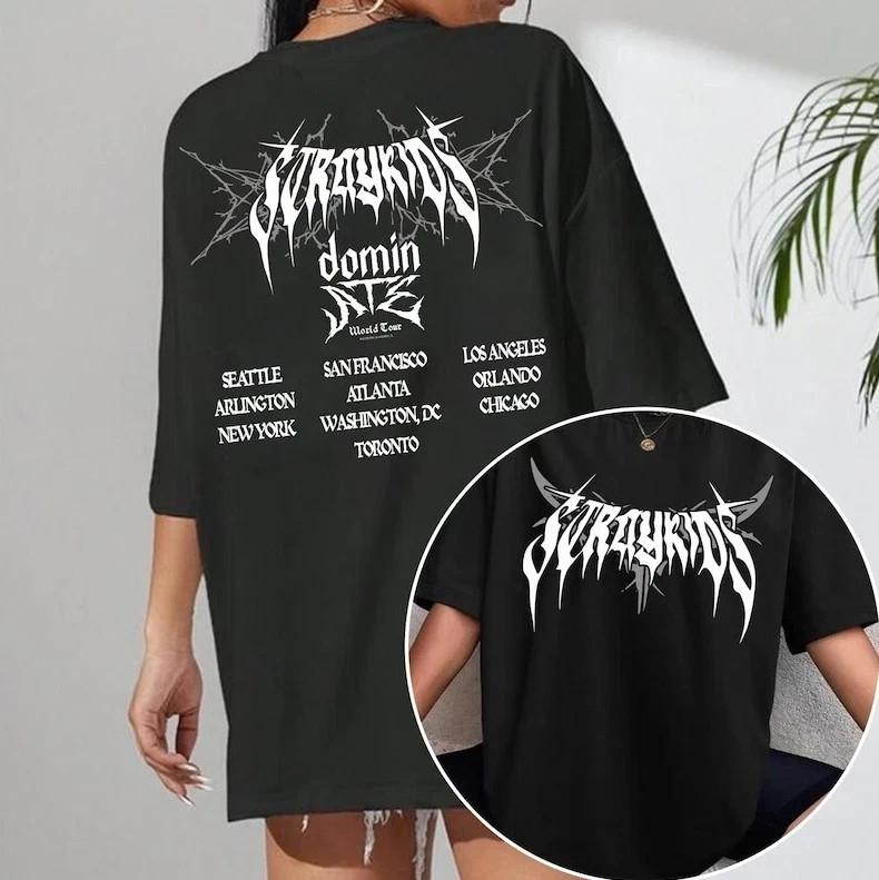Stray Kids dominATE World Tour US 2025 T-shirt, Stray Kids Hop Album Shirt Unisex T-Shirt XXXL