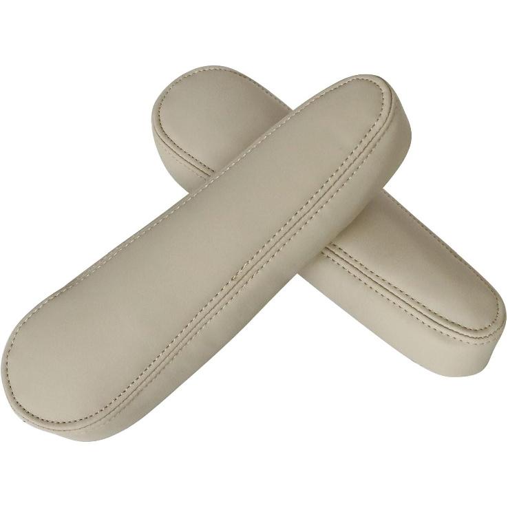 SecosAutoparts 2 Stück Ersatz Leder Mittelkonsole Sitz Armlehne Abdeckung Schwarz Kompatibel mit Infiniti QX56 2004 2005 2006 2007 2008 2009 2010