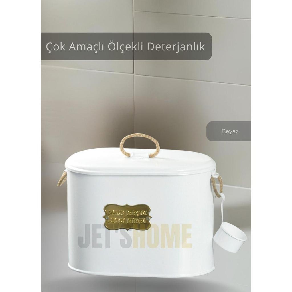 Laundry Bucket Metal Dish Bin Multi-Purpose Scale Detergent Container Stainless White