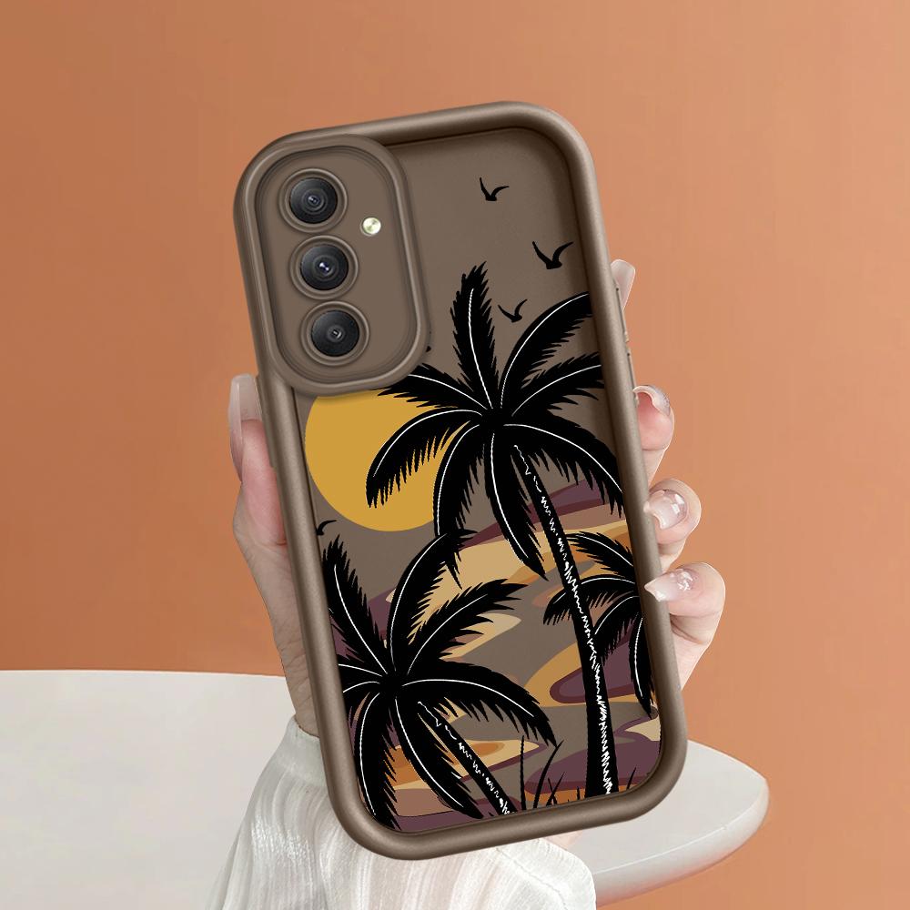 Coque de téléphone en Silicone souple, motif d'impression d'échelle carrée, couverture complète d'appareil photo, Protection antichoc, étui en caoutchouc pour Samsung