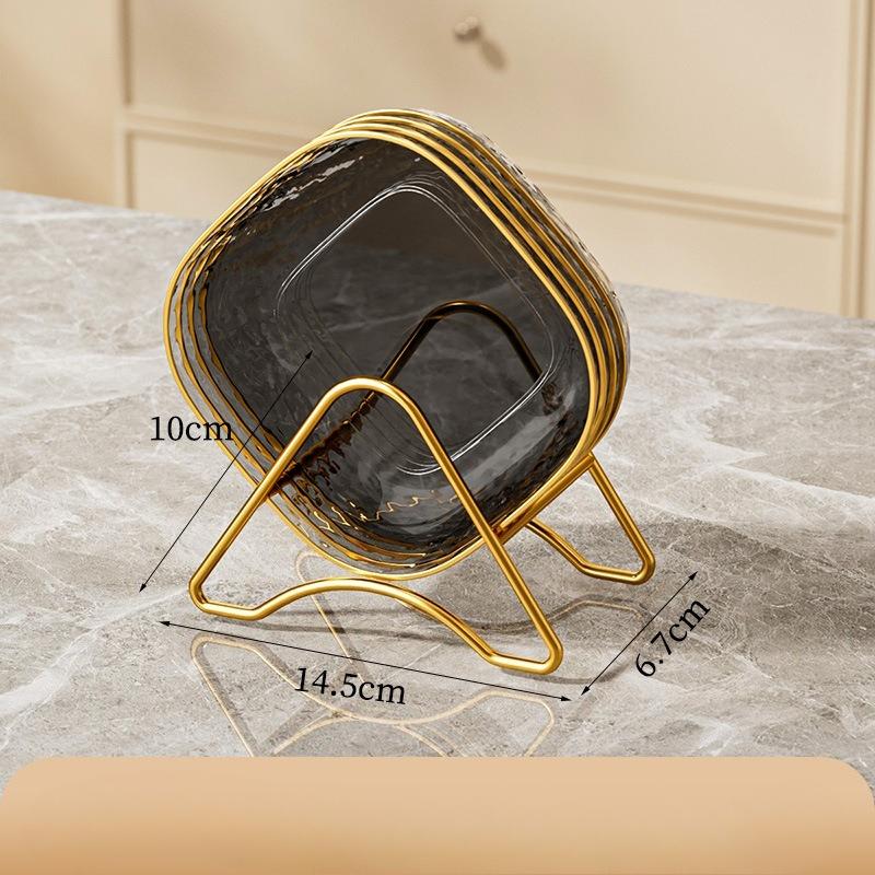 Square Trays with Golden Borders, Suitable for Serving,  Fruits, Desserts, Cakes, Snacks, Breakfast