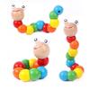 1PCS Colorful Wooden Worm Fingers Flexible Training Kids Party Favor Stocking Stuffers Montessori Educational Toys