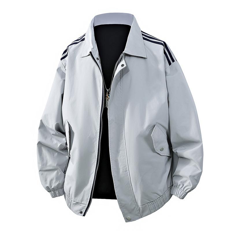 

New jacket men s trendy men s casual coat lapel jacket closed sleeve national trendy jacket men s young mouth 4XL серый