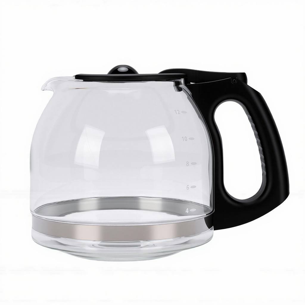 Bricco per Caffè da 1.8L Sostitutivo per Caraffa da Caffè in Vetro da 12 Tazze Vetro Borosilicato Sicuro con Manico Robusto