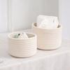 Small Cotton Rope Under Bed Storage Basket - Handwoven Home Organizer Bin for Snacks & Sundries