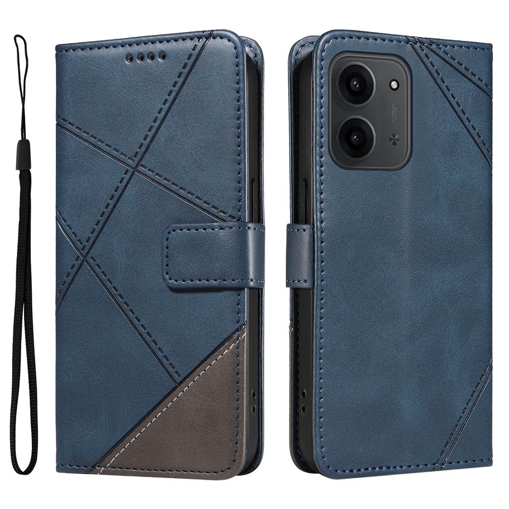 Dla Xiaomi Redmi 15C 4G (173mm) Skórzane etui z geometrycznym wzorem, portfel, etui na telefon z paskiem na nadgarstek