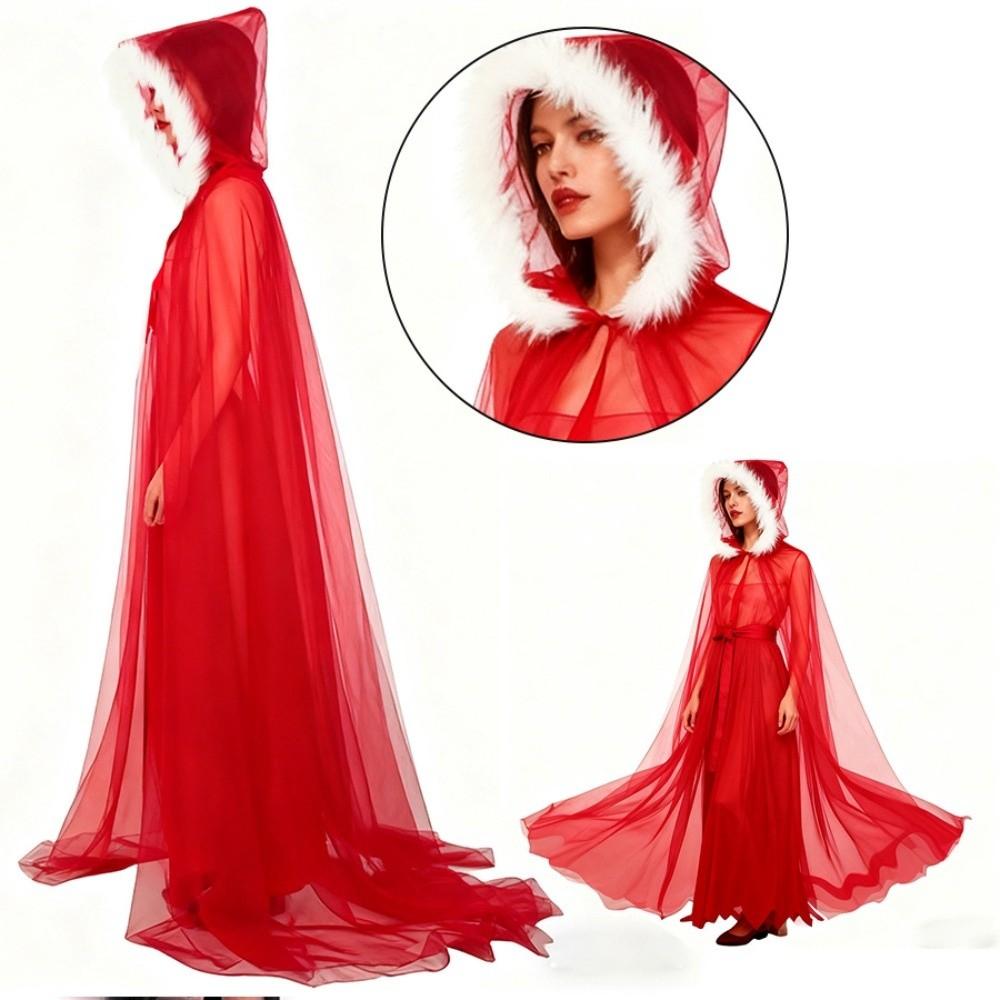 Polyester Witch Wizard Hooded Cloak Fairy Tale Cosplay Costume Cape Red Riding Hood Kids/Adults