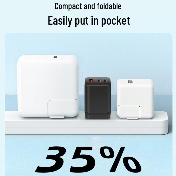 65W GaN PD Charger for Apple, Huawei, Xiaomi Phones, 35W Fast Charge, MacBook Compatible