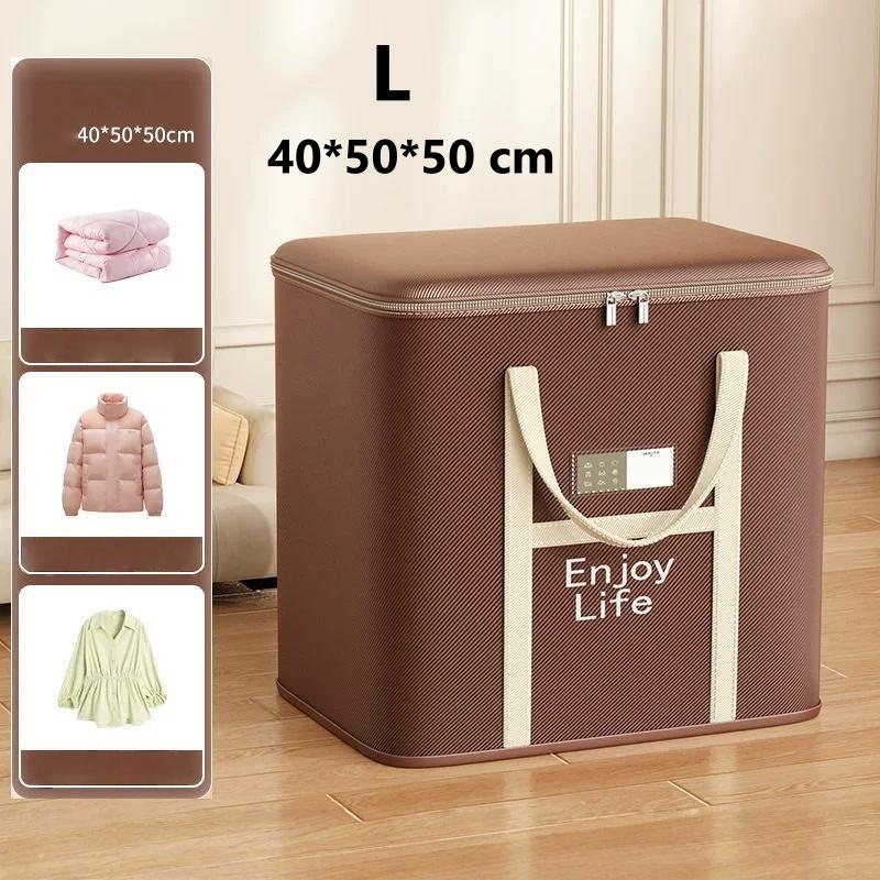 Household Large Capacity Clothing Storage Box, Double Zipper Sealed Quilt Organizing Bag, Foldable Design with Handle