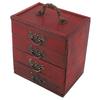 Jewelry Box Chinese Vintage Case 4 Drawer Wood Oriental Compact Ample Capacity Versatile Storage