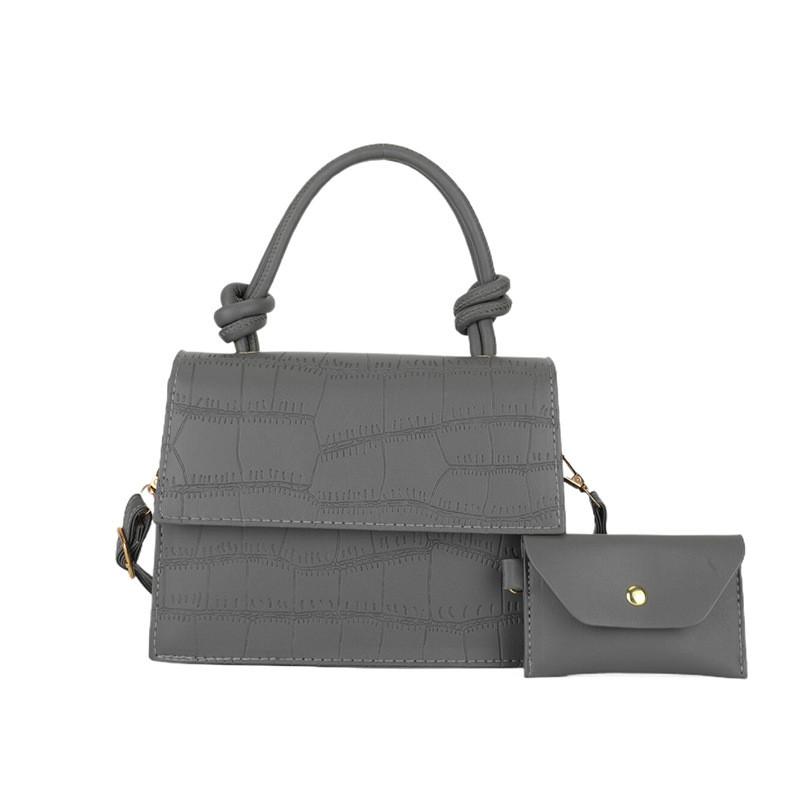 Single Texture Stone Shoulder Crossbody Bag Solid Color Handbag Women Gifts