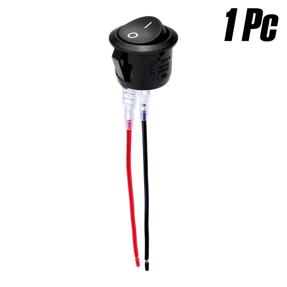 1/4PCs Car Circular Rocker Switches 12V DC Circular Toggle Switch For Motorhomes 2-pin Connector Auto Car Accessories