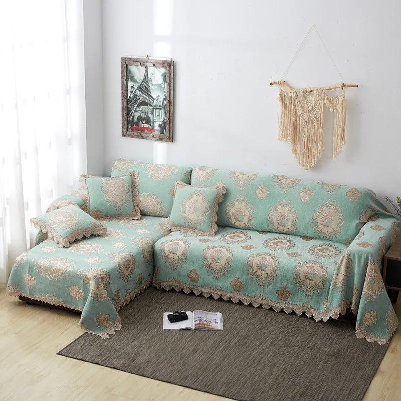 AI WINSURE-Jacquard Chenille Sofa Towel Cover, Luxury Couch Slipcover, European, Non-Slip Sofa Towel, Throw Blanket, 2, 3 Seats