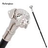 White Dog Handle Luxury Pattern Pekingese  Luxury Stick Decorative Cane Elegant Fashion Cane Cosplay Alloy Crosier Stick 92cm