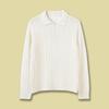Women's Retro Long Sleeve Cable Knit Sweater with Chest Embroidery - RL Lapel Polo, 2026 Autumn/Winter Collection