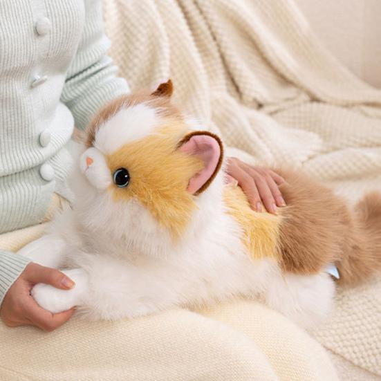 Yousheng Realistic Siamese Cat Plush Toy with Sound Lifelike Kitten Stuffed Animal Doll Meowing Interactive Cat Decor