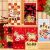 6pcs Chinese Style Horse Year Money Envelope Cartoon Blessing Words Imitation Embroidery Lucky Red Pocket Traditional