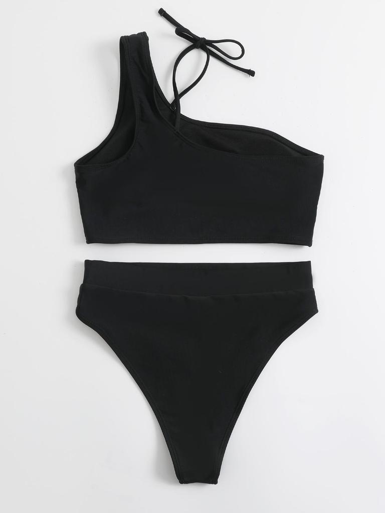 Women's Solid Color Sexy Cutout Split Swimsuit Bikini YW09