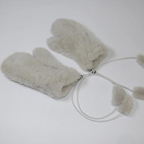 New Knitted Natural Mink Fur Gloves Women Winter Warm Good Elastic Mink Fur Mittens Russian Female Genuine Fur Glove