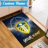 Custom Name Leeds United Carpet Non-Slip Area Rug, Durable Polyester, Ideal for Living Room, Bedroom, Entryway, Decorative Gift