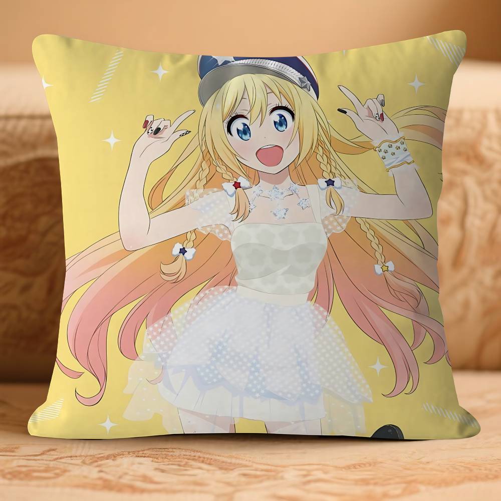 Аниме Nisekoi-I Наволочка Съемная Моющаяся Наволочка для Подушки – Мягкий Лен для Всех Сезонов 16x16Inch