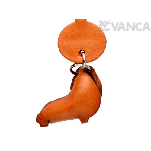 Genuine Leather Keychain Dachshund Dokodemo Dog VANCA CRAFT (Handmade by Artisans in Japan)