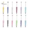 Rhinestone Bling Pens DIY Beadable Pen, Rhinestones And Faux Pearls Beaded Office Desk Accessories Black Ink Ballpoint Pen for School Supplies