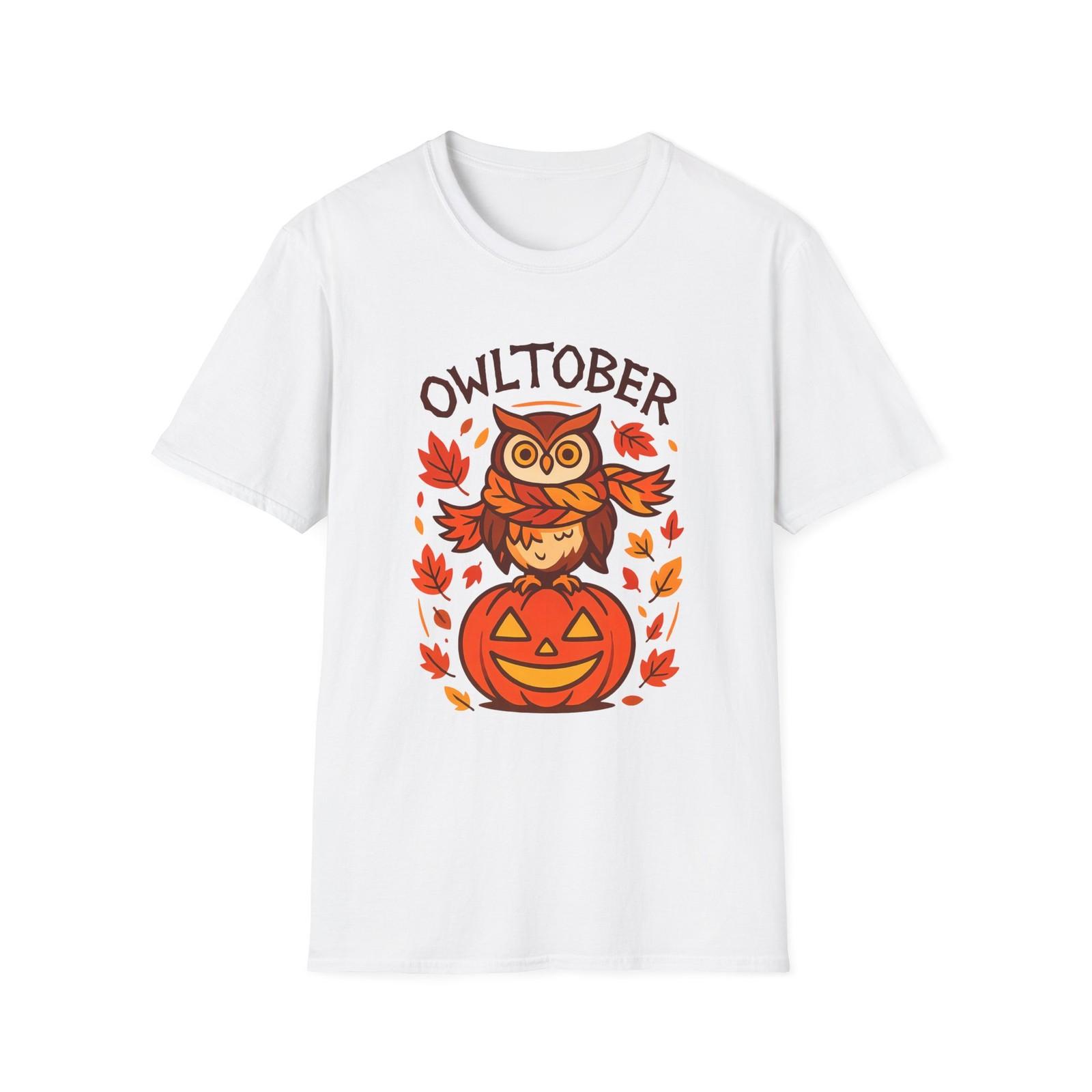 Unisex Softstyle T-Shirt Mens Womens Tees Top Autumn Leaves Owl Pumpkin Fall Cartoon 2XL