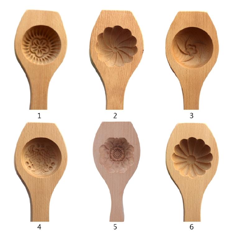3D Flower Pattern Wooden Baking Mold Press Mooncake Mold Mid-autumn Festival