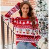 New Women's Jacquard Casual Sweater, Lazy Sweater, Christmas Autumn/Winter Women's Knitted Sweater Ropa Mujer Tendencia
