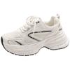 Popular Retro White Platform Dad Shoes Women's 2025 New Autumn Skirt Heightening Soft-soled Sneakers
