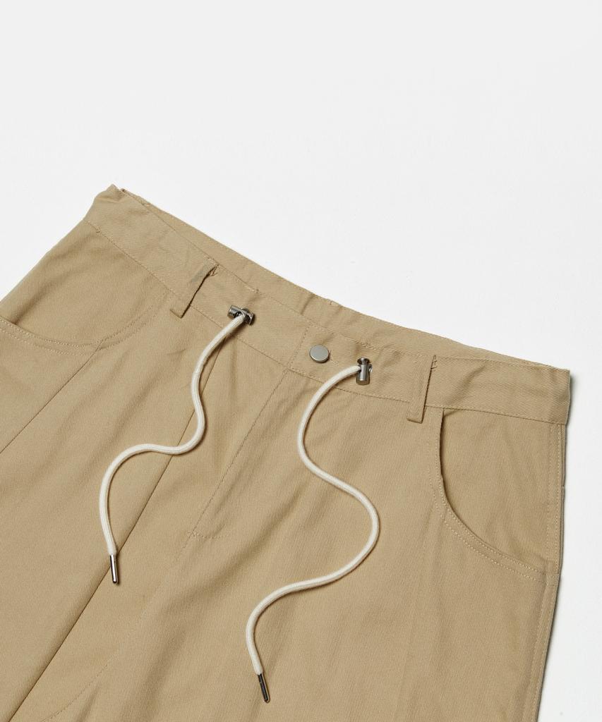 GLW Wide Cut Balloon Pants Cotton Beige