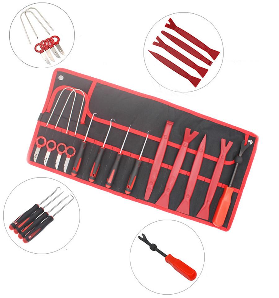 21pcs New Car Panel Removal Tools Kit Trim Removal Tool Set for Car Panel Dash Audio Radio Removal Installer and Repair Pry Tool Kits with Storage Bag