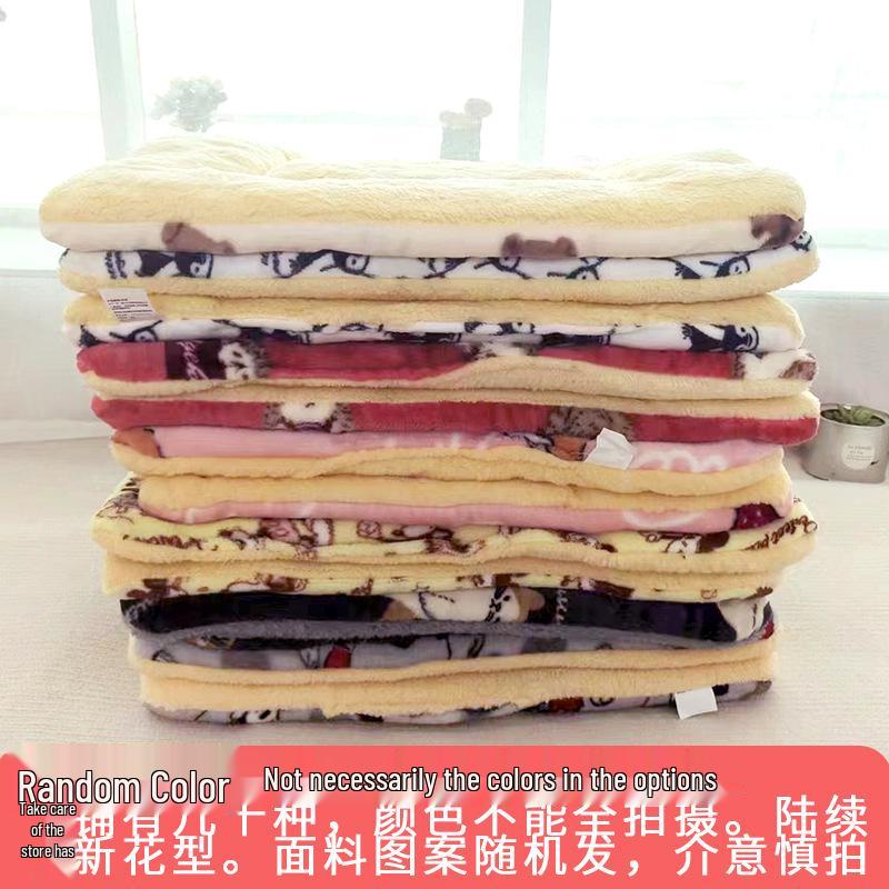 Pat și pernă pluș din fleece coral pentru animale de companie: Covoraș Confortabil pentru Dormit Pisici & Pătură pentru Câini