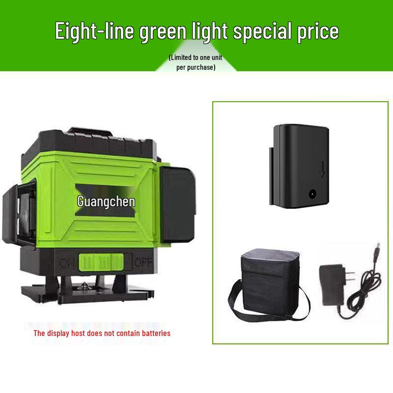 High Precision 12/16 Line Green Light Infrared Laser Level for Walls and Floors with Automatic Leveling