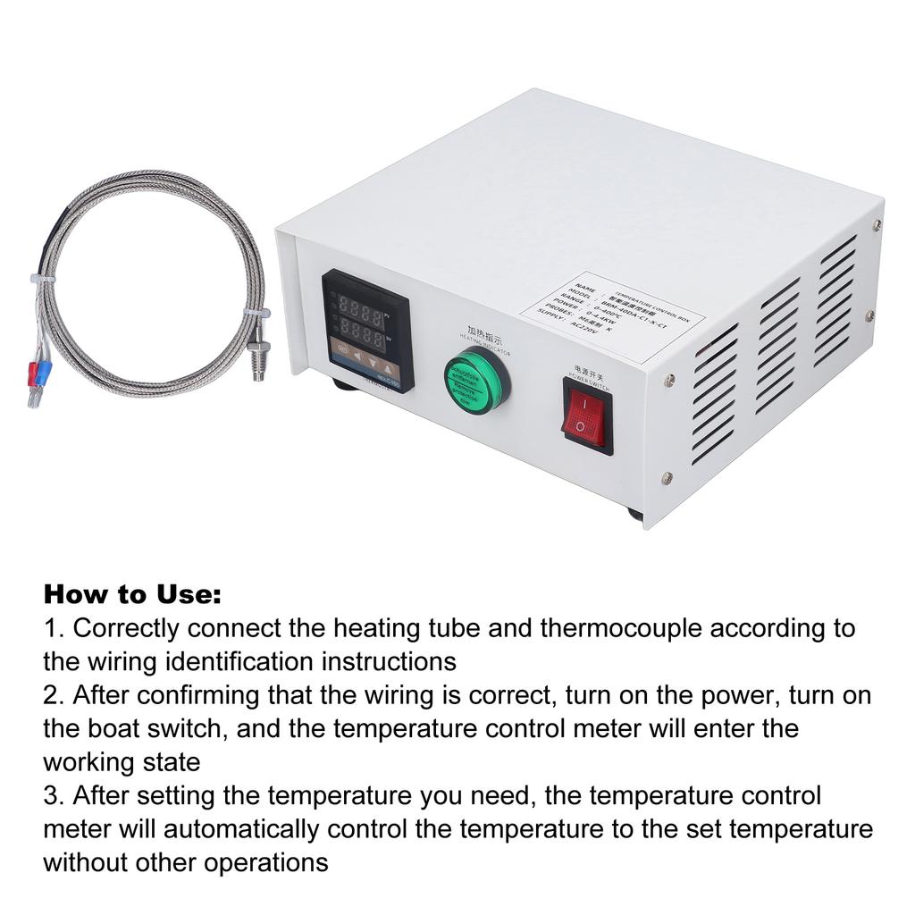 PID Temperature Controller Self Tuning Control Box 0.400 celsius M6 BRM40 1XCT AC220V(1meter )