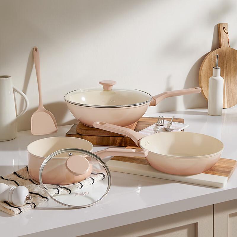 DESLON Rose Series Titanium Ceramic Non-stick Cookware Set