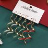 Hot-selling Christmas versatile personality spiral geometric earrings metal texture multi-color earrings set