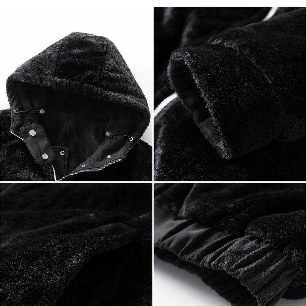 2026 Men's Hooded Reversible Cotton Jacket - Plush Winter Outerwear Fashion Trend