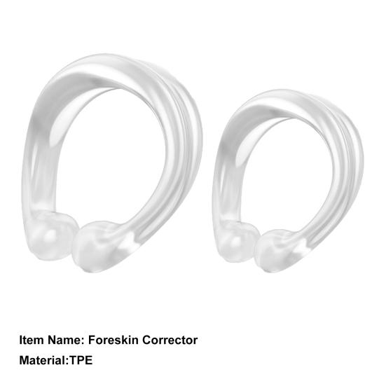 2Pcs Convenient Dildo Ring Soft Safe Foreskin Corrector Adult Sex Supply for Bedroom