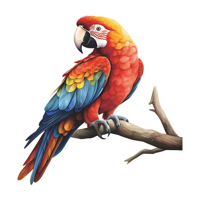 Kreskówkowy Słodki Papuga na Gałęzi Sypialnia Salon Przedpokój Dekoracja Domu Naklejki Ścienne