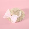 Adjustable Pet Sun Hat With Pearl Flower Lace Bow Daisy Pom Cats Dogs Fashion Accessory