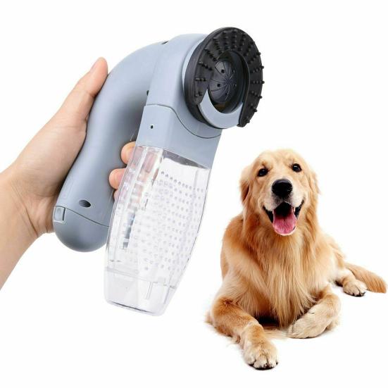 Pet Electric Vacuum Hair Remover Suction Device Cats Dog Massage Grooming Brush